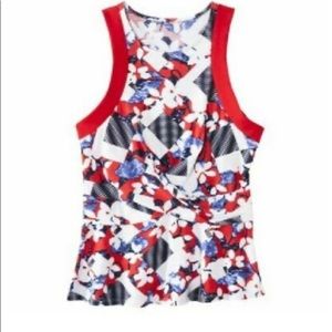 Peter Pilotto for Target Sleeveless Red Floral Shirt, XL